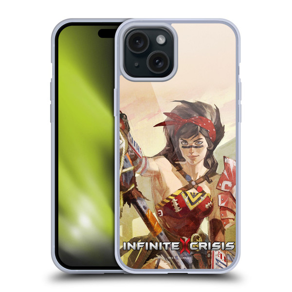 Infinite Crisis Characters Atomic Wonder Woman Soft Gel Case for Apple iPhone 15 Plus