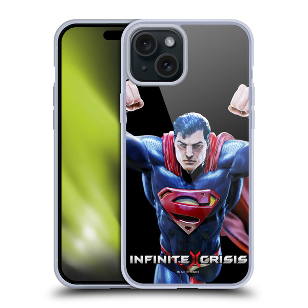 Infinite Crisis Characters Superman Soft Gel Case for Apple iPhone 15 Plus