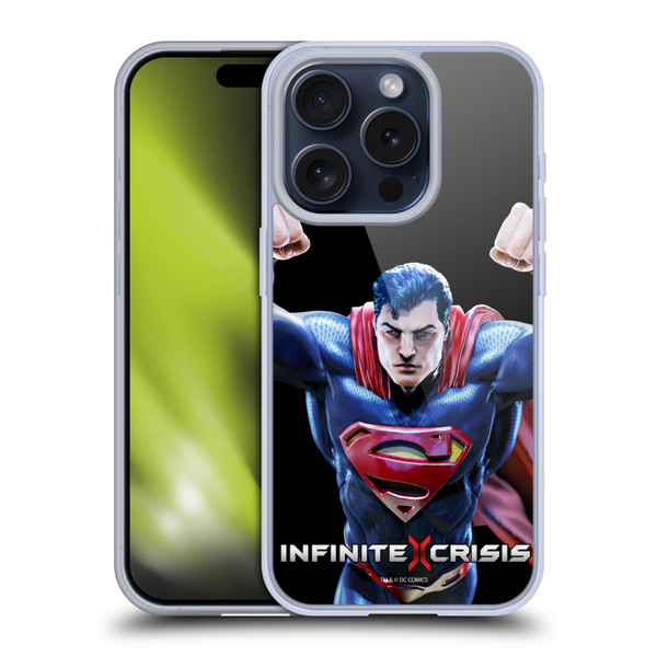 Infinite Crisis Characters Superman Soft Gel Case for Apple iPhone 15 Pro