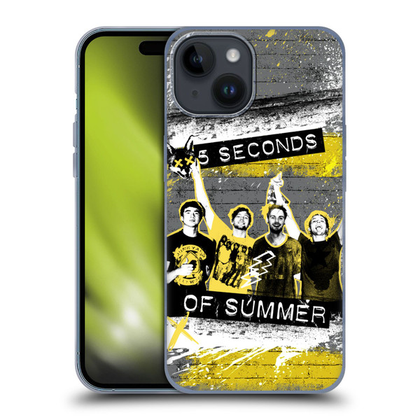 5 Seconds of Summer Posters Splatter Soft Gel Case for Apple iPhone 15