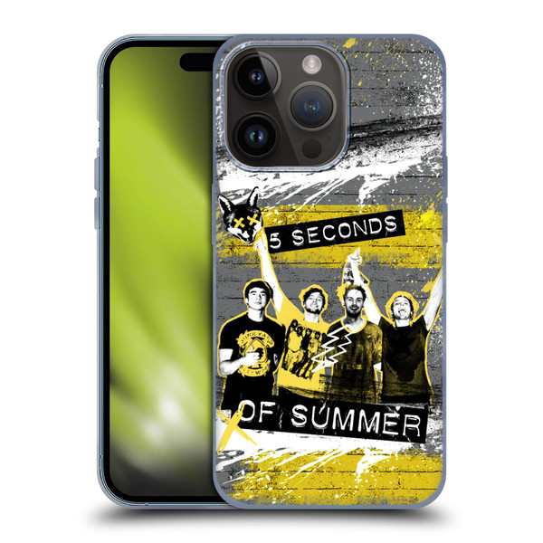 5 Seconds of Summer Posters Splatter Soft Gel Case for Apple iPhone 15 Pro