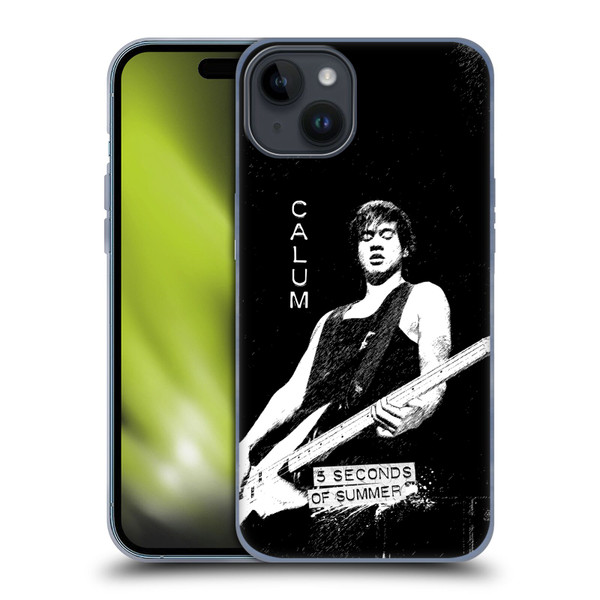 5 Seconds of Summer Solos BW Calum Soft Gel Case for Apple iPhone 15 Plus