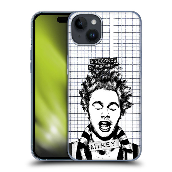 5 Seconds of Summer Solos Grained Mikey Soft Gel Case for Apple iPhone 15 Plus