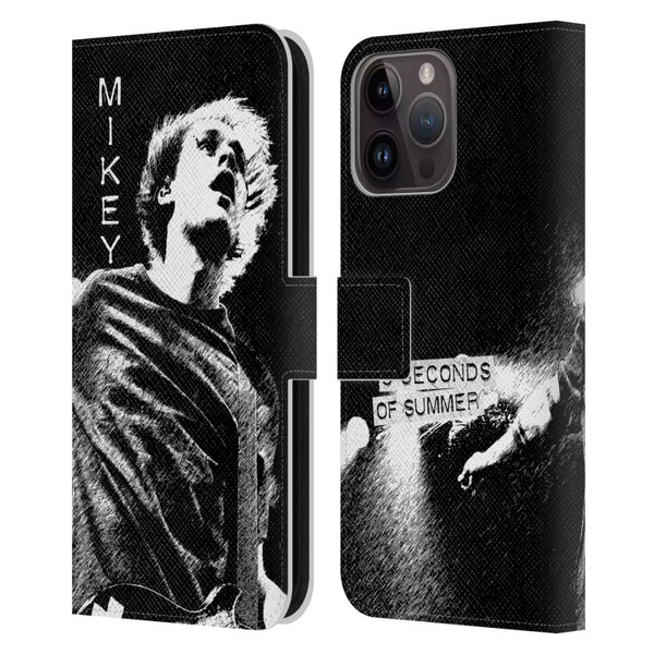 5 Seconds of Summer Solos BW Mikey Leather Book Wallet Case Cover For Apple iPhone 15 Pro Max