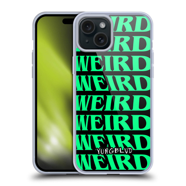 Yungblud Graphics Weird! Text Soft Gel Case for Apple iPhone 15 Plus