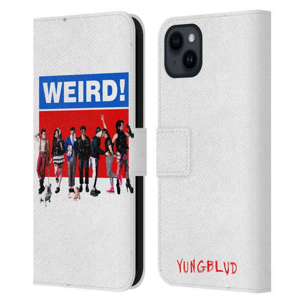 Yungblud Graphics Weird! Leather Book Wallet Case Cover For Apple iPhone 15 Plus