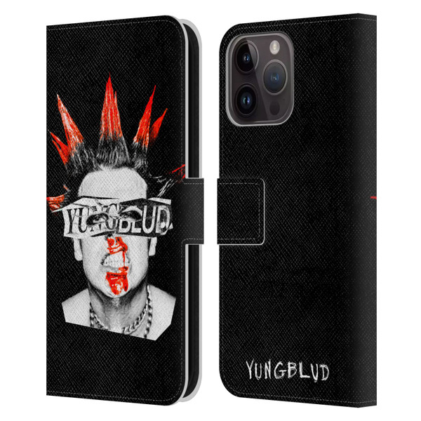 Yungblud Graphics Face Leather Book Wallet Case Cover For Apple iPhone 15 Pro Max