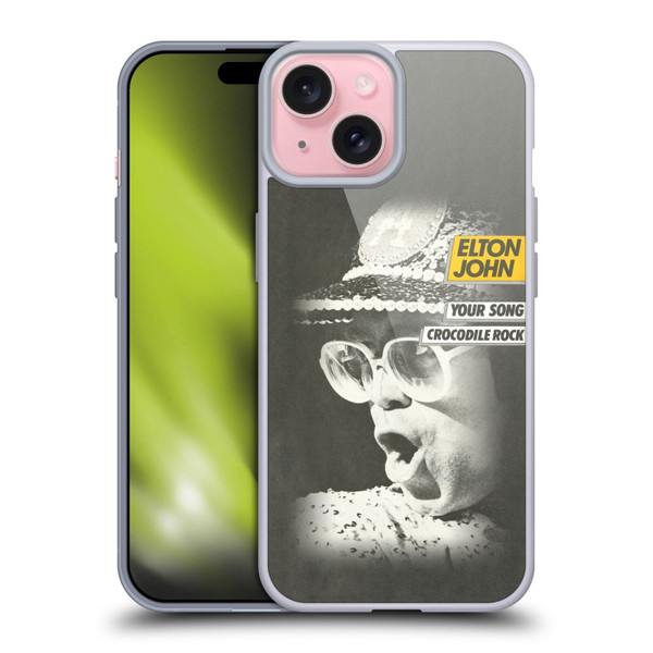 Elton John Artwork Your Song Single Soft Gel Case for Apple iPhone 15