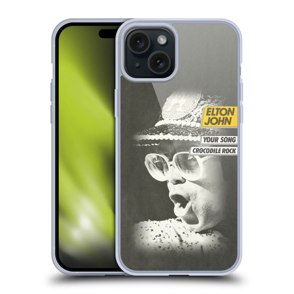 Elton John Artwork Your Song Single Soft Gel Case for Apple iPhone 15 Plus