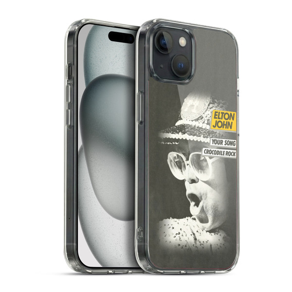 Elton John Artwork Your Song Single Soft Gel Case for Apple iPhone 15 Plus & MagSafe