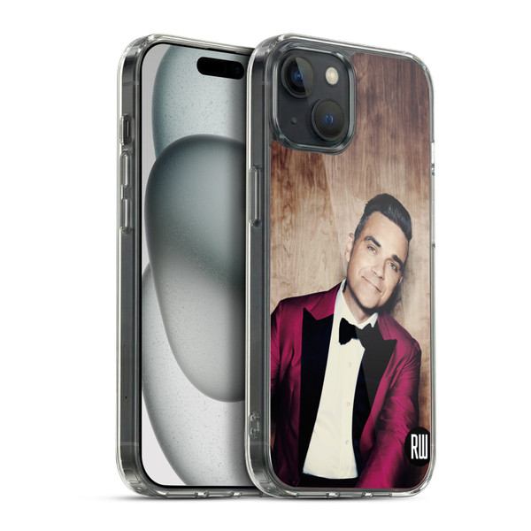 Robbie Williams Calendar Magenta Tux Soft Gel Case for Apple iPhone 15 Plus & MagSafe