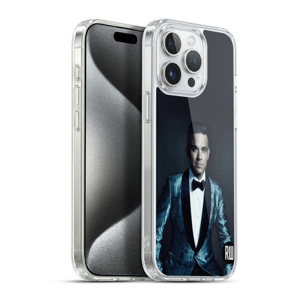 Robbie Williams Calendar Dark Background Soft Gel Case for Apple iPhone 15 Pro Max & MagSafe