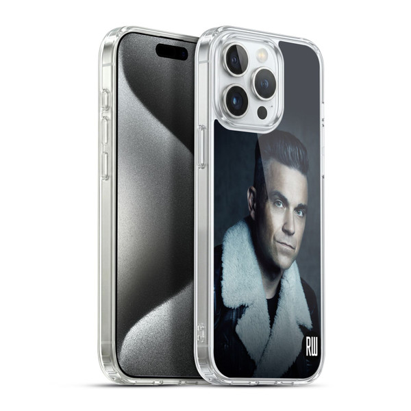 Robbie Williams Calendar Leather Jacket Soft Gel Case for Apple iPhone 15 Pro Max & MagSafe