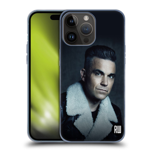 Robbie Williams Calendar Leather Jacket Soft Gel Case for Apple iPhone 15 Pro Max
