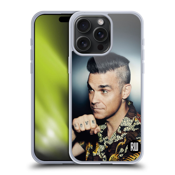 Robbie Williams Calendar Love Tattoo Soft Gel Case for Apple iPhone 15 Pro Max