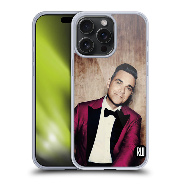Robbie Williams Calendar Magenta Tux Soft Gel Case for Apple iPhone 15 Pro Max