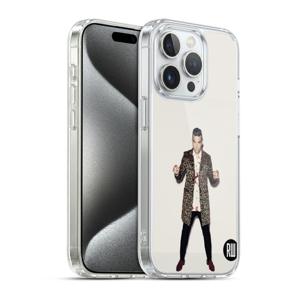 Robbie Williams Calendar Animal Print Coat Soft Gel Case for Apple iPhone 15 Pro & MagSafe