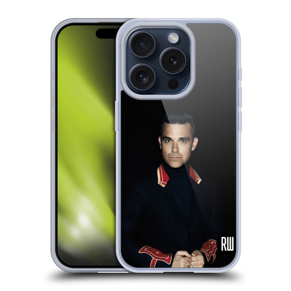 Robbie Williams Calendar Portrait Soft Gel Case for Apple iPhone 15 Pro