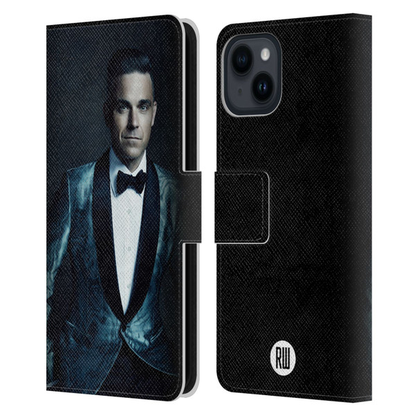 Robbie Williams Calendar Dark Background Leather Book Wallet Case Cover For Apple iPhone 15