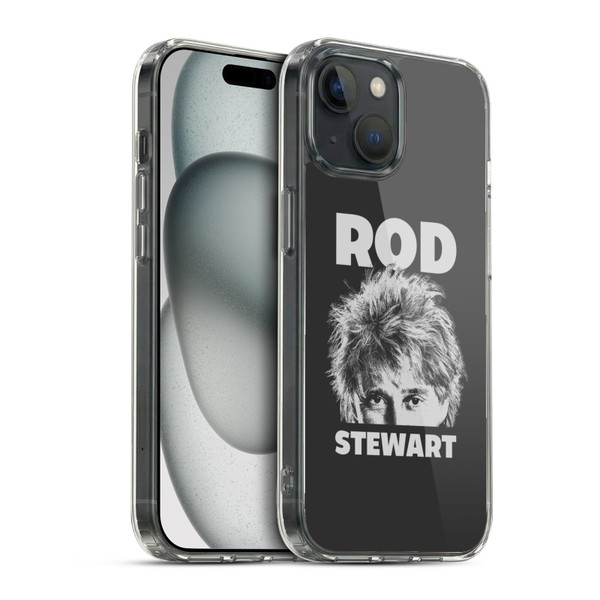 Rod Stewart Art Black And White Soft Gel Case for Apple iPhone 15