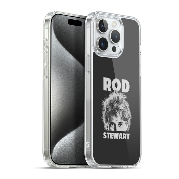 Rod Stewart Art Black And White Soft Gel Case for Apple iPhone 15 Pro Max
