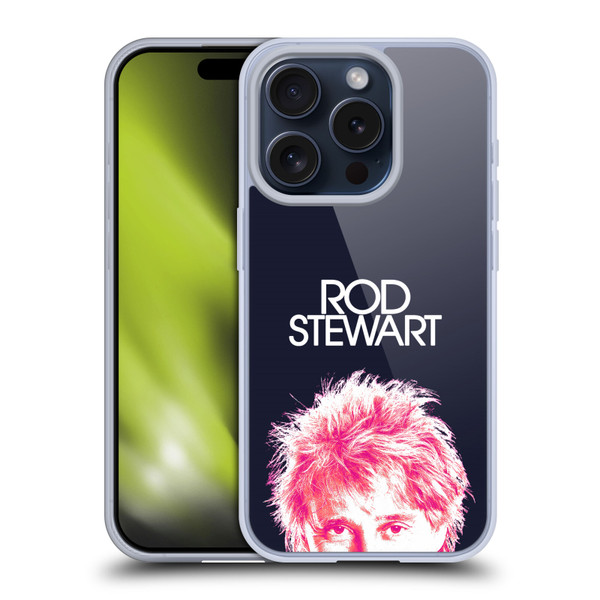 Rod Stewart Art Neon Soft Gel Case for Apple iPhone 15 Pro
