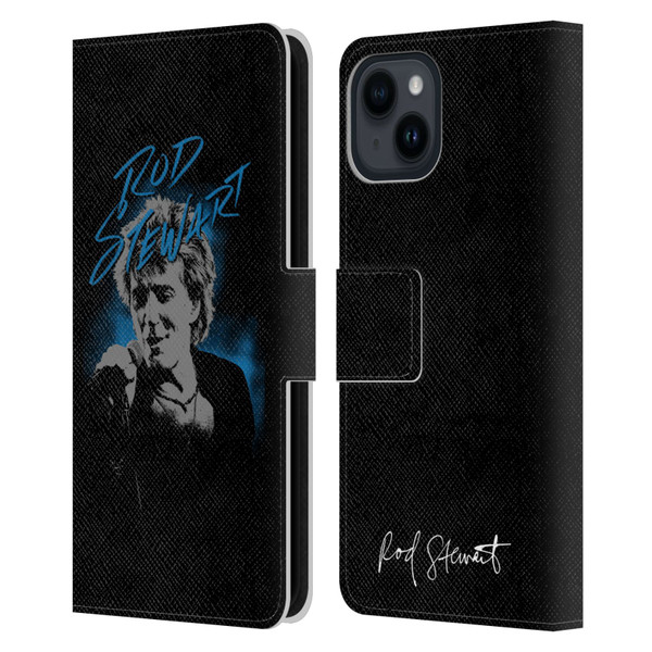 Rod Stewart Art Scribble Leather Book Wallet Case Cover For Apple iPhone 15