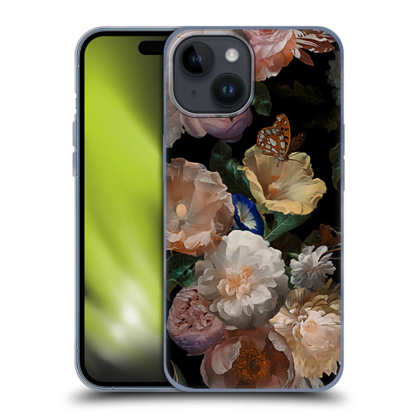 UtArt Antique Flowers Botanical Beauty Soft Gel Case for Apple iPhone 15