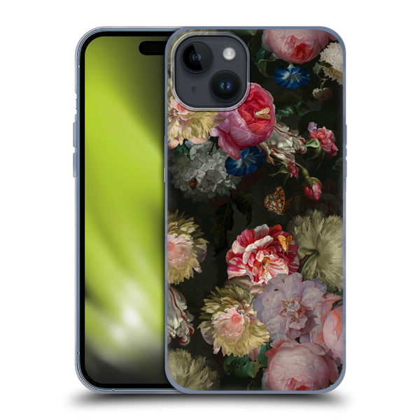 UtArt Antique Flowers Bouquet Soft Gel Case for Apple iPhone 15 Plus