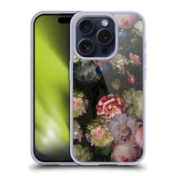 UtArt Antique Flowers Bouquet Soft Gel Case for Apple iPhone 15 Pro