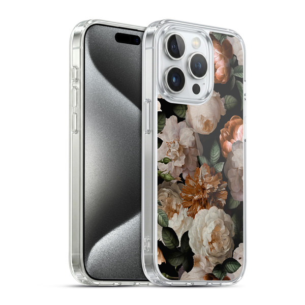 UtArt Antique Flowers Carnations And Garden Roses Soft Gel Case for Apple iPhone 15 Pro & MagSafe