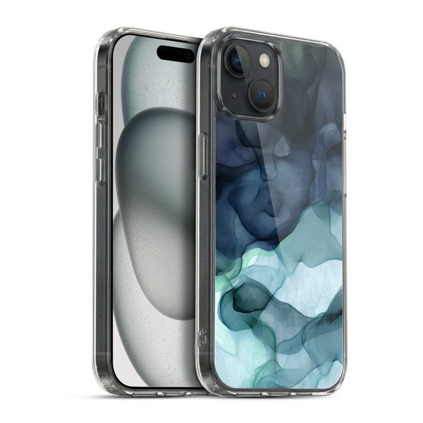 UtArt Dark Night Marble Heavy Smoke Soft Gel Case for Apple iPhone 15 Plus & MagSafe