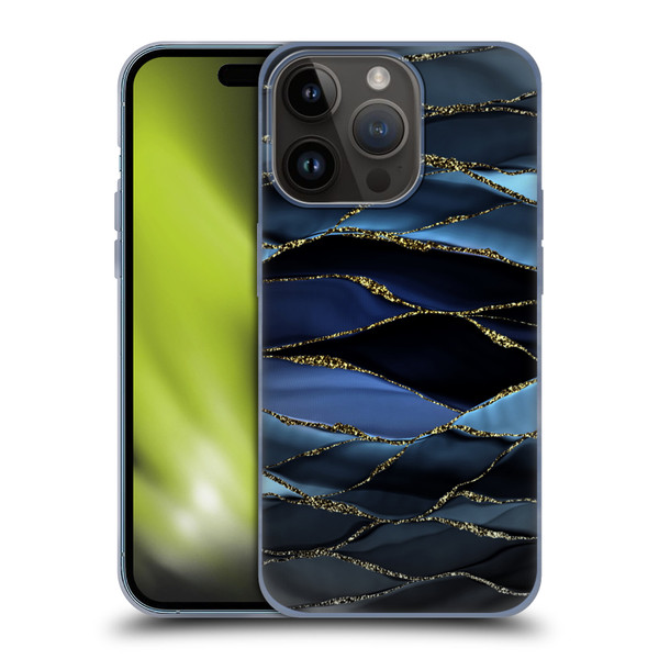 UtArt Dark Night Marble Deep Sparkle Waves Soft Gel Case for Apple iPhone 15 Pro