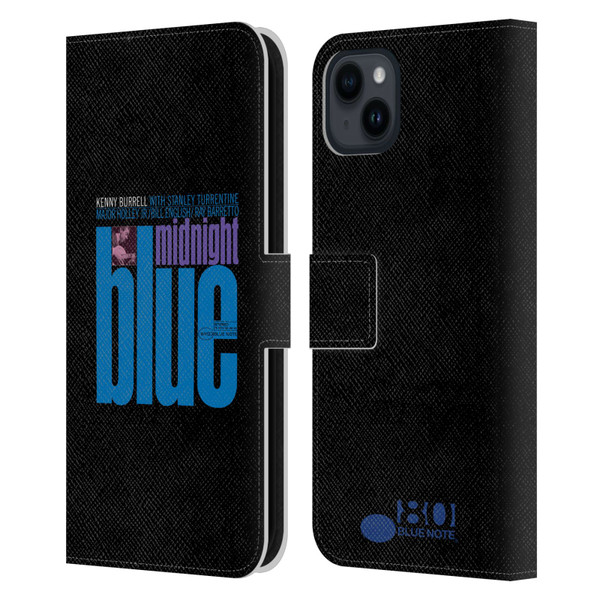 Blue Note Records Albums 2 Kenny Burell Midnight Blue Leather Book Wallet Case Cover For Apple iPhone 15 Plus