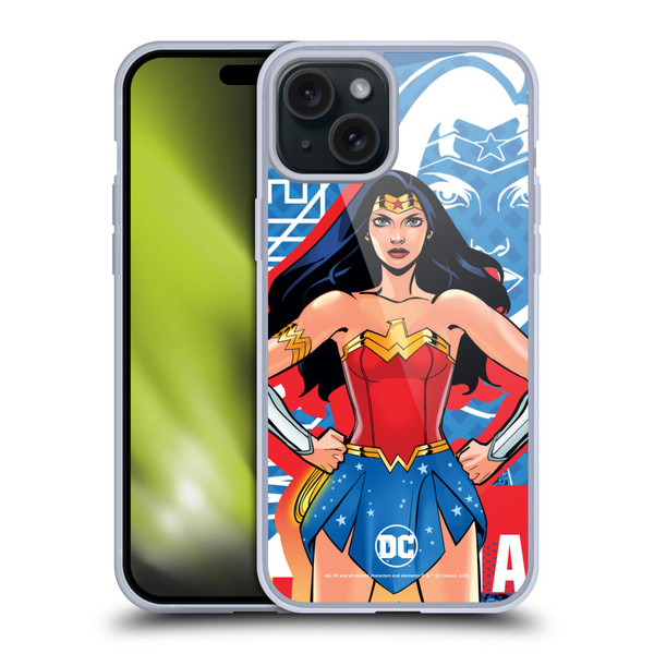 DC Women Core Compositions Wonder Woman Soft Gel Case for Apple iPhone 15 Plus