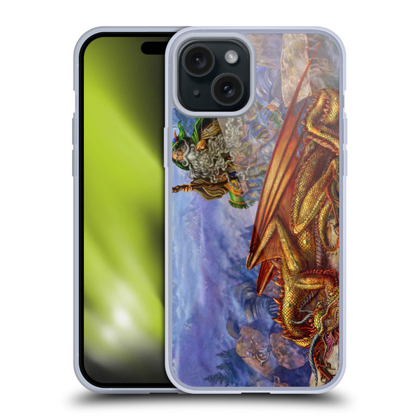 Myles Pinkney Mythical Dragonlands Soft Gel Case for Apple iPhone 15 Plus