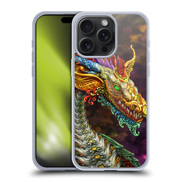 Myles Pinkney Mythical Silver Dragon Soft Gel Case for Apple iPhone 15 Pro Max
