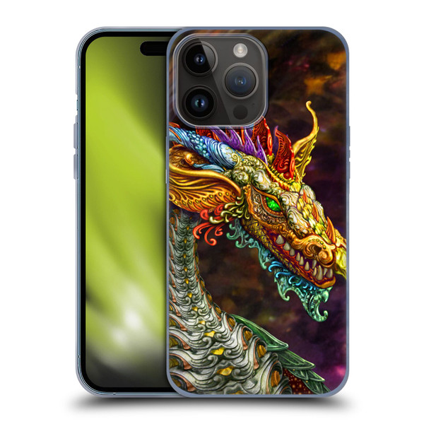 Myles Pinkney Mythical Silver Dragon Soft Gel Case for Apple iPhone 15 Pro Max