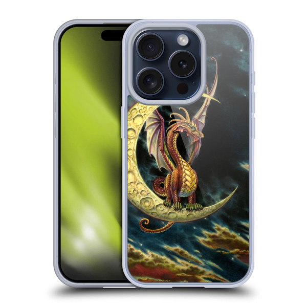 Myles Pinkney Mythical Moon Dragon Soft Gel Case for Apple iPhone 15 Pro