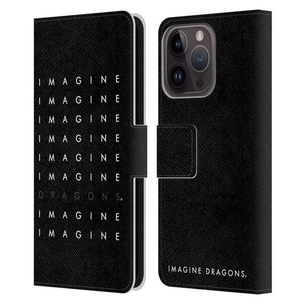 Imagine Dragons Key Art Logo Repeat Leather Book Wallet Case Cover For Apple iPhone 15 Pro