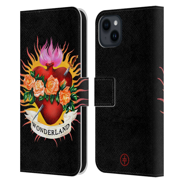 Take That Wonderland Heart Leather Book Wallet Case Cover For Apple iPhone 15 Plus