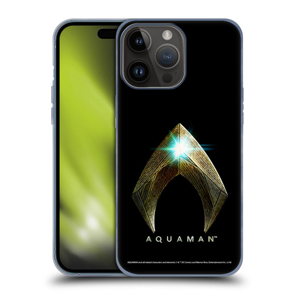 Aquaman Movie Logo Main Black Soft Gel Case for Apple iPhone 15 Pro Max