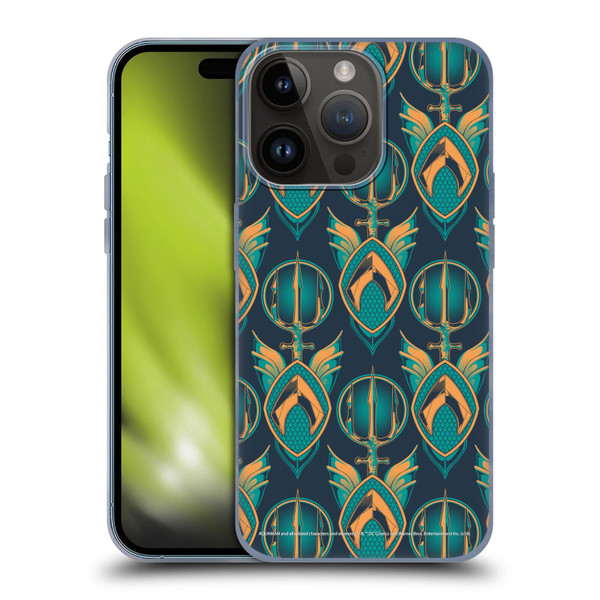 Aquaman Movie Logo Pattern Soft Gel Case for Apple iPhone 15 Pro