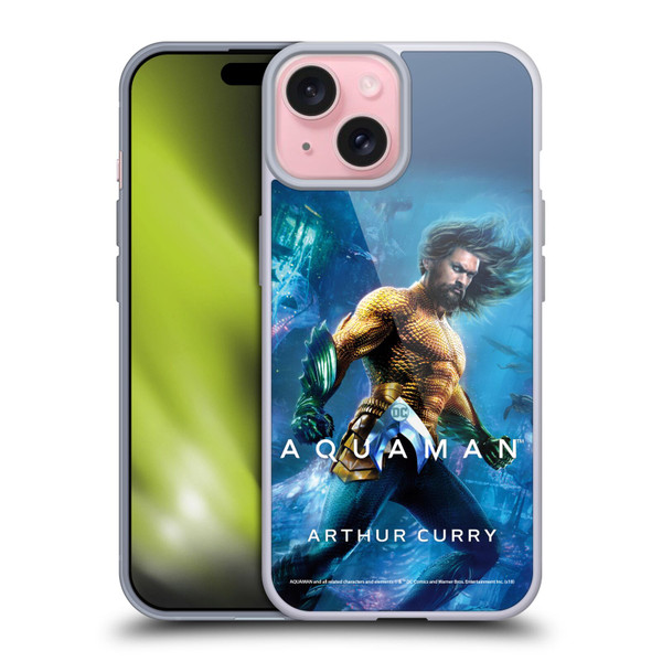 Aquaman Movie Posters Arthur Curry Soft Gel Case for Apple iPhone 15