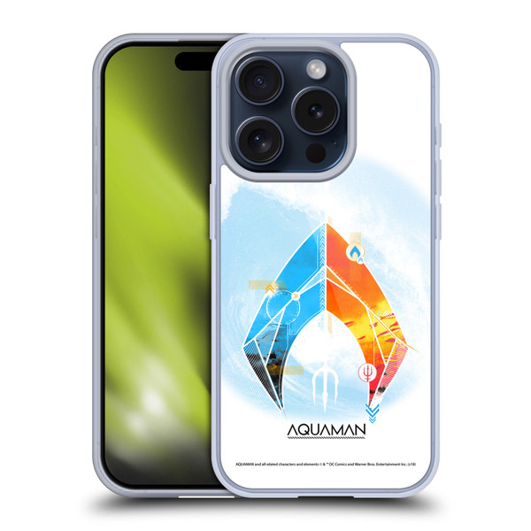 Aquaman Movie Logo Trident of Atlan Soft Gel Case for Apple iPhone 15 Pro