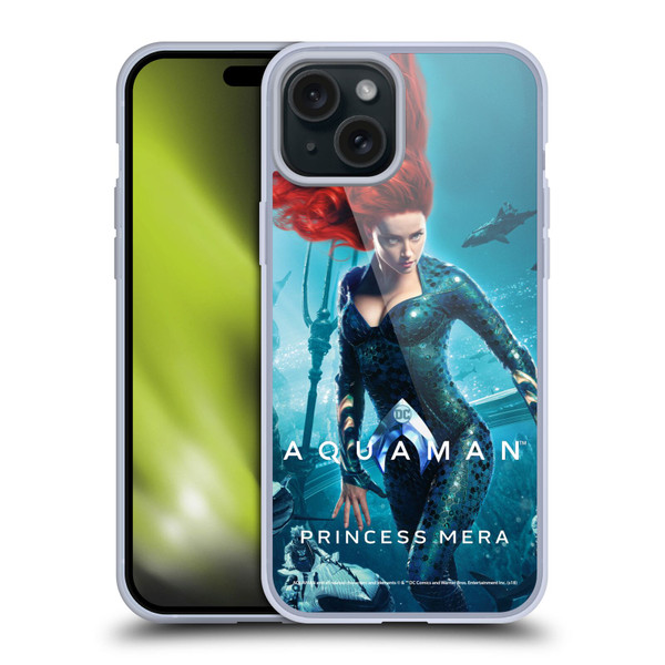 Aquaman Movie Posters Princess Mera Soft Gel Case for Apple iPhone 15 Plus