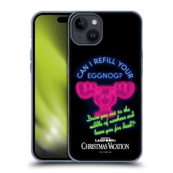 National Lampoon's Christmas Vacation Graphics Eggnog Quote Soft Gel Case for Apple iPhone 15 Plus