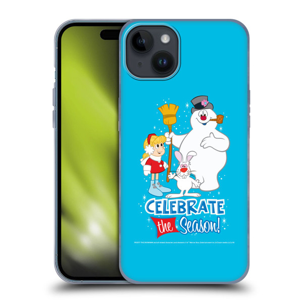 Frosty the Snowman Movie Key Art Celebrate Soft Gel Case for Apple iPhone 15 Plus