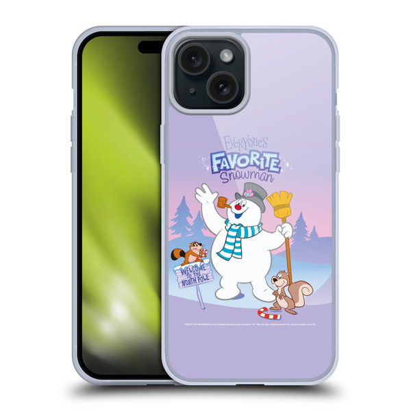 Frosty the Snowman Movie Key Art Favorite Snowman Soft Gel Case for Apple iPhone 15 Plus