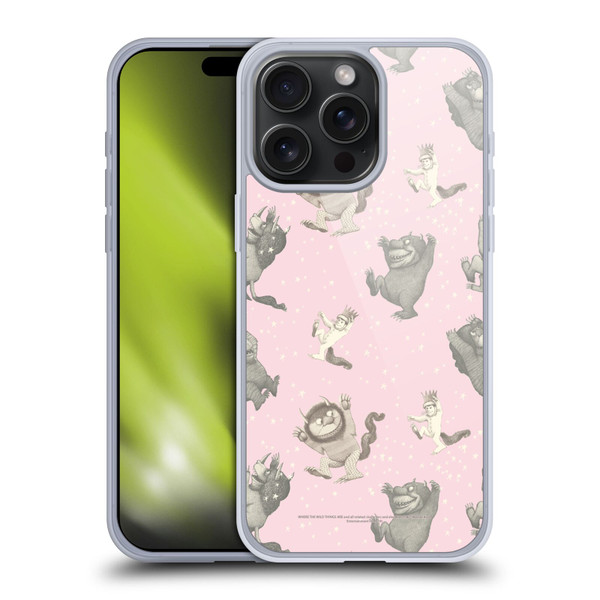 Where the Wild Things Are Literary Graphics Pink Pattern Soft Gel Case for Apple iPhone 15 Pro Max